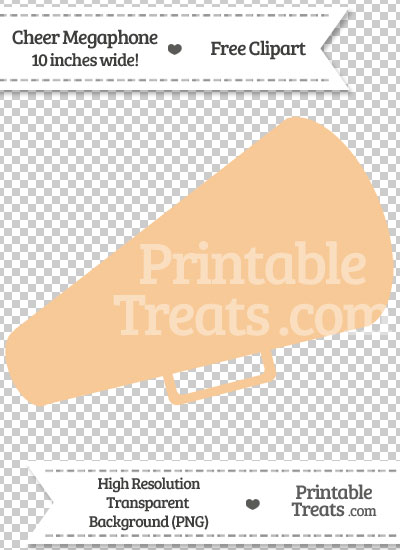 Pastel Light Orange Cheer Megaphone Clipart from PrintableTreats.com