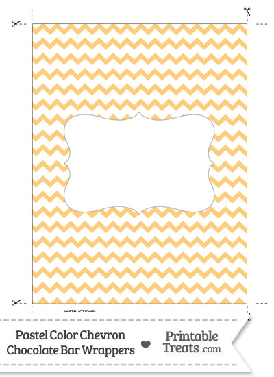 Pastel Light Orange Chevron Chocolate Bar Wrappers from PrintableTreats.com