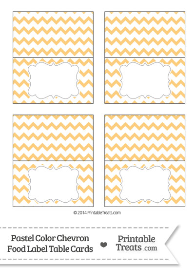 Pastel Light Orange Chevron Food Labels from PrintableTreats.com