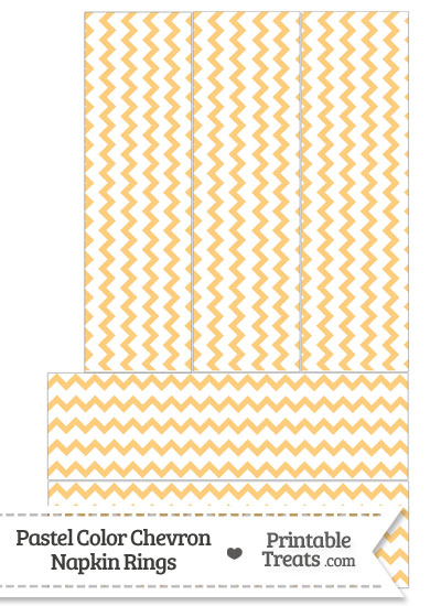 Pastel Light Orange Chevron Napkin Rings from PrintableTreats.com
