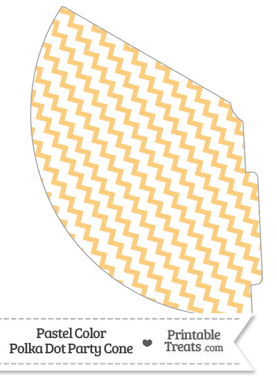 Pastel Light Orange Chevron Party Cone from PrintableTreats.com