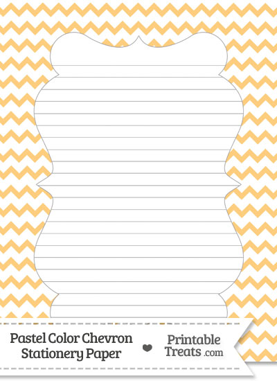 Pastel Light Orange Chevron Stationery Paper from PrintableTreats.com