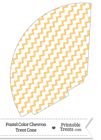 Pastel Light Orange Chevron Treat Cone from PrintableTreats.com