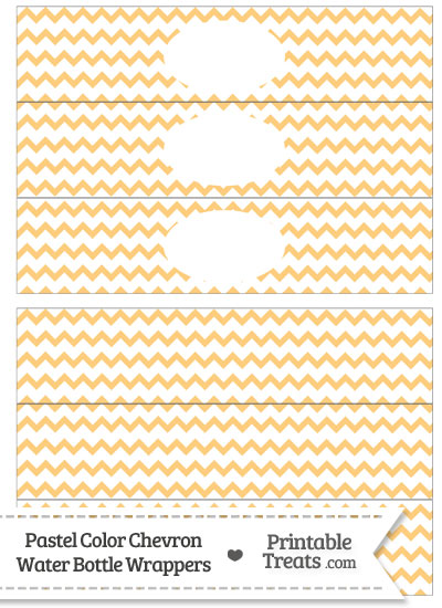 Pastel Light Orange Chevron Water Bottle Wrappers from PrintableTreats.com