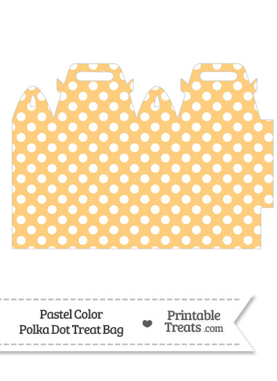 Pastel Light Orange Polka Dot Treat Bag from PrintableTreats.com