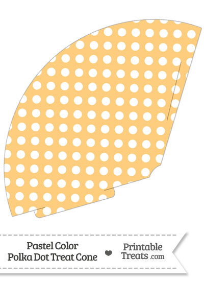 Pastel Light Orange Polka Dot Treat Cone from PrintableTreats.com