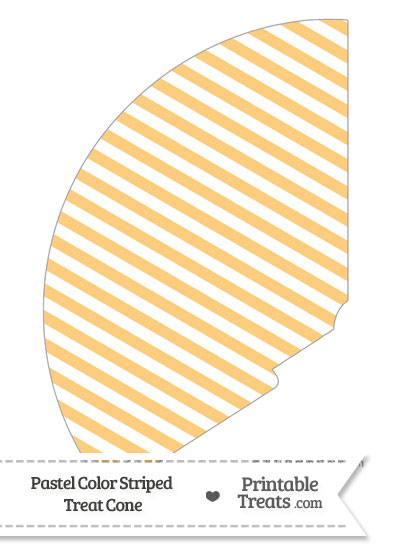 Pastel Light Orange Striped Treat Cone from PrintableTreats.com