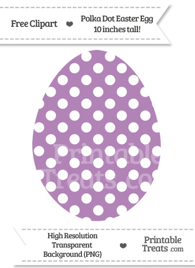 Pastel Light Plum Polka Dot Easter Egg Clipart from PrintableTreats.com