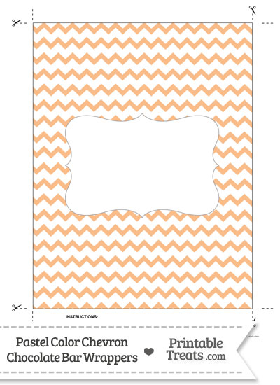 Pastel Orange Chevron Chocolate Bar Wrappers from PrintableTreats.com