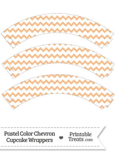 Pastel Orange Chevron Cupcake Wrappers from PrintableTreats.com