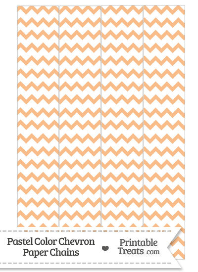Pastel Orange Chevron Paper Chains from PrintableTreats.com