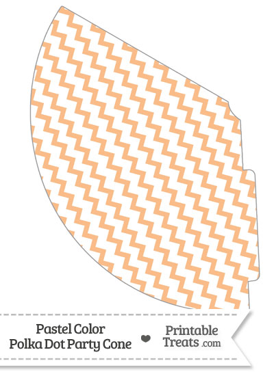 Pastel Orange Chevron Party Cone from PrintableTreats.com