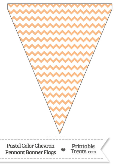 Pastel Orange Chevron Pennant Banner Flag from PrintableTreats.com