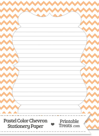 Pastel Orange Chevron Stationery Paper from PrintableTreats.com