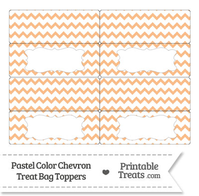 Pastel Orange Chevron Treat Bag Toppers from PrintableTreats.com