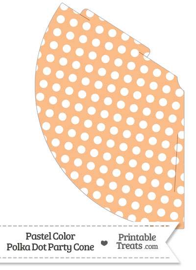 Pastel Orange Polka Dot Party Cone from PrintableTreats.com