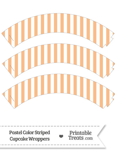 Pastel Orange Striped Cupcake Wrappers from PrintableTreats.com