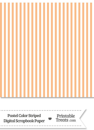 Pastel Orange Striped Digital Scrapbook Paper from PrintableTreats.com