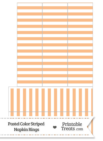 Pastel Orange Striped Napkin Rings from PrintableTreats.com