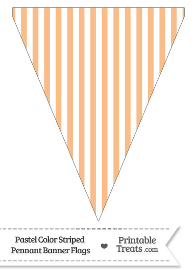 Pastel Orange Striped Pennant Banner Flag from PrintableTreats.com
