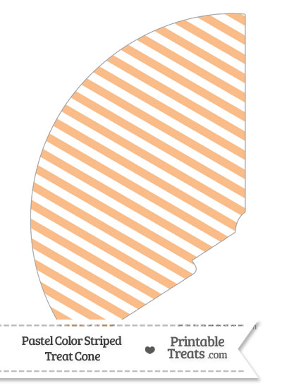 Pastel Orange Striped Treat Cone from PrintableTreats.com
