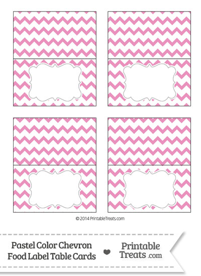 Pastel Pink Chevron Food Labels from PrintableTreats.com