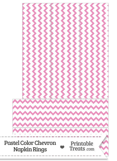 Pastel Pink Chevron Napkin Rings from PrintableTreats.com