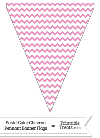 Pastel Pink Chevron Pennant Banner Flag from PrintableTreats.com