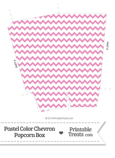 Pastel Pink Chevron Popcorn Box from PrintableTreats.com