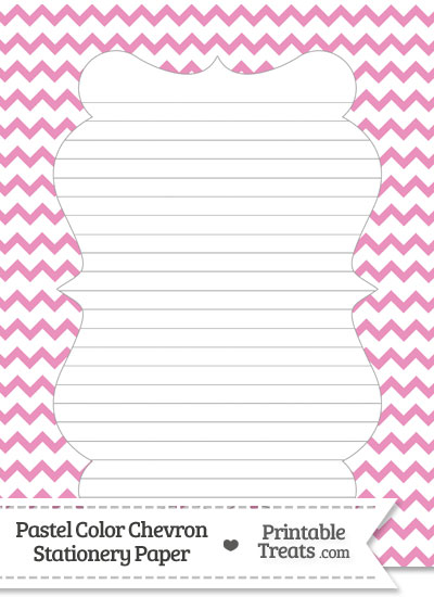 Pastel Pink Chevron Stationery Paper from PrintableTreats.com