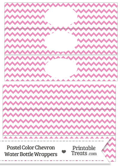 Pastel Pink Chevron Water Bottle Wrappers from PrintableTreats.com