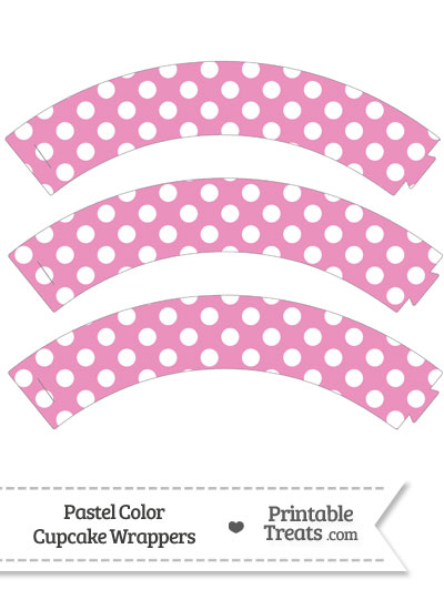 Pastel Pink Polka Dot Cupcake Wrappers from PrintableTreats.com