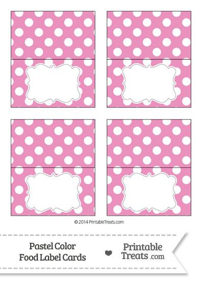 Pastel Pink Polka Dot Food Labels from PrintableTreats.com