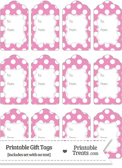 Pastel Pink Polka Dot Gift Tags from PrintableTreats.com