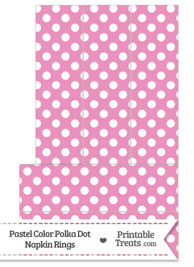 Pastel Pink Polka Dot Napkin Rings from PrintableTreats.com