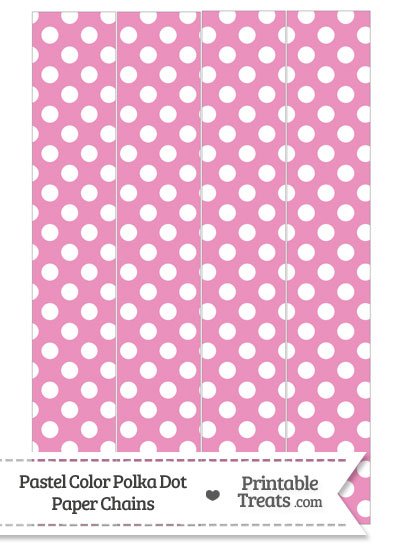 Pastel Pink Polka Dot Paper Chains from PrintableTreats.com