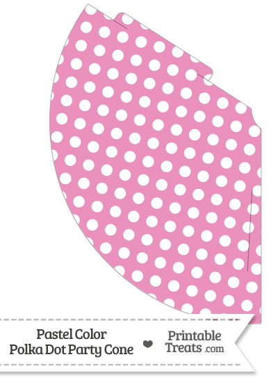 Pastel Pink Polka Dot Party Cone from PrintableTreats.com