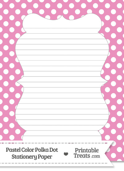 Pastel Pink Polka Dot Stationery Paper from PrintableTreats.com