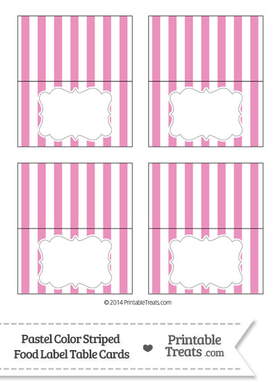 Pastel Pink Striped Food Labels from PrintableTreats.com