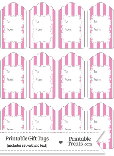 Pastel Pink Striped Gift Tags from PrintableTreats.com