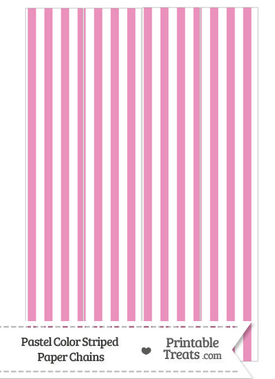 Pastel Pink Striped Paper Chains from PrintableTreats.com