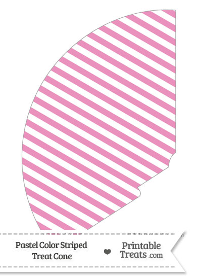 Pastel Pink Striped Treat Cone from PrintableTreats.com