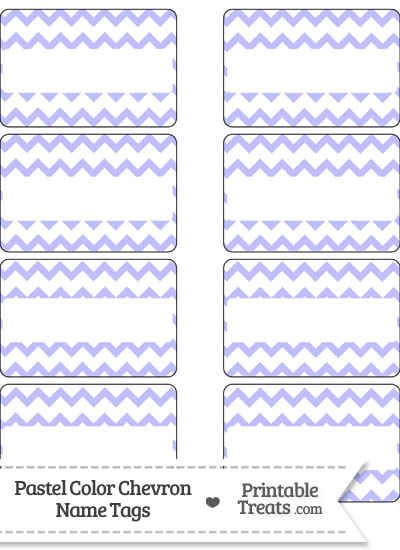 Pastel Purple Chevron Name Tags from PrintableTreats.com