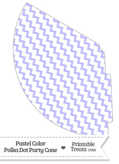 Pastel Purple Chevron Party Cone from PrintableTreats.com