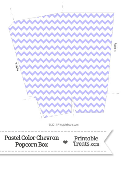 Pastel Purple Chevron Popcorn Box from PrintableTreats.com