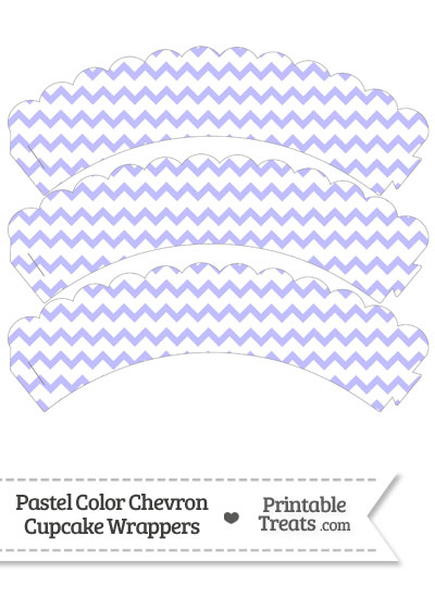 Pastel Purple Chevron Scalloped Cupcake Wrappers from PrintableTreats.com