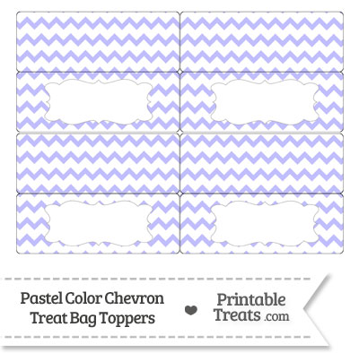 Pastel Purple Chevron Treat Bag Toppers from PrintableTreats.com