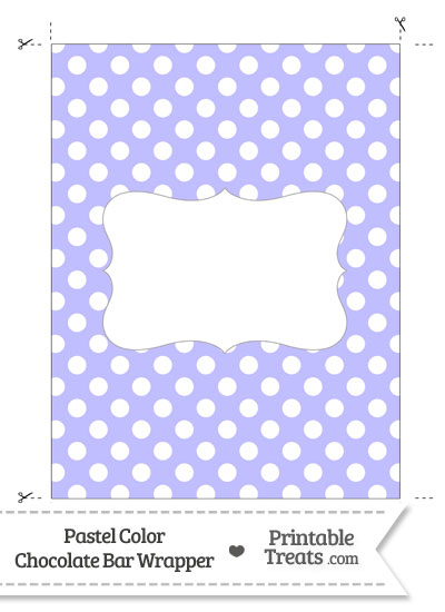 Pastel Purple Polka Dot Chocolate Bar Wrappers from PrintableTreats.com