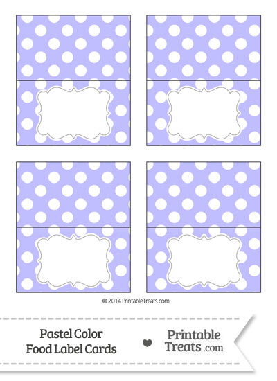 Pastel Purple Polka Dot Food Labels from PrintableTreats.com