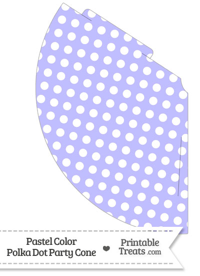 Pastel Purple Polka Dot Party Cone from PrintableTreats.com